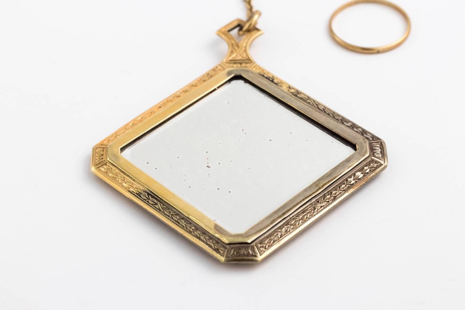 14 Karat Gold Chatelaine Mirror 3