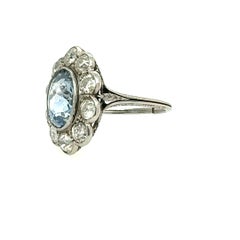 Art Deco Platinum 5.00 Carat Ceylon Sapphire Diamond Cluster Ring