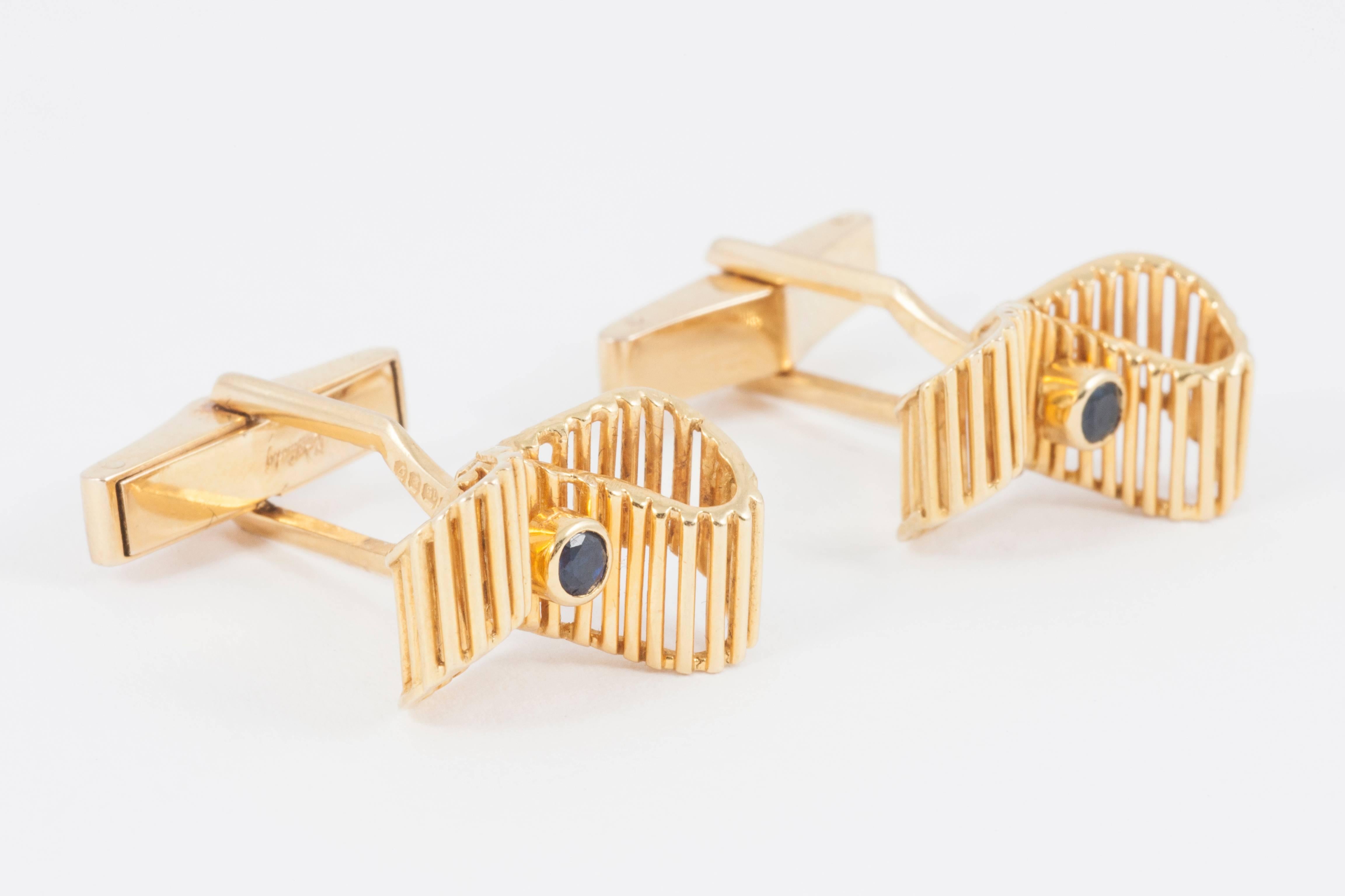 18ct gold Kutchinski  sapphire cufflinks
