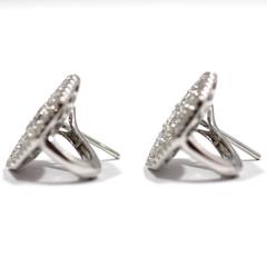 Octagonal Shaped 'Starburst' Diamond White Gold Cluster Stud Earrings