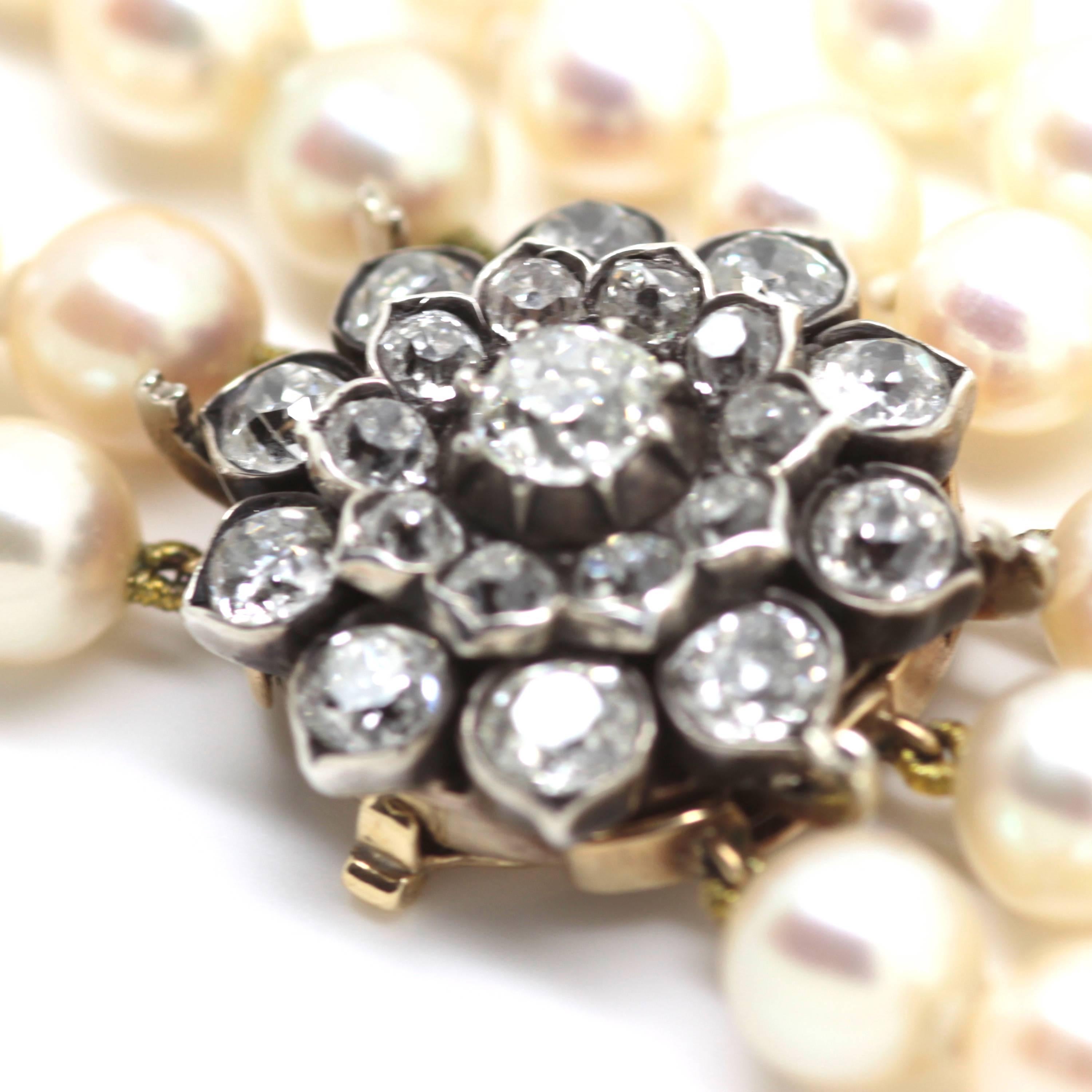 antique 3 strand pearl necklace