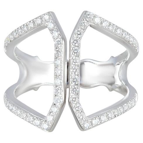 Bague en or blanc 18 carats ornée d'un diamant blanc de 1/2 carat (sans défaut) en vente