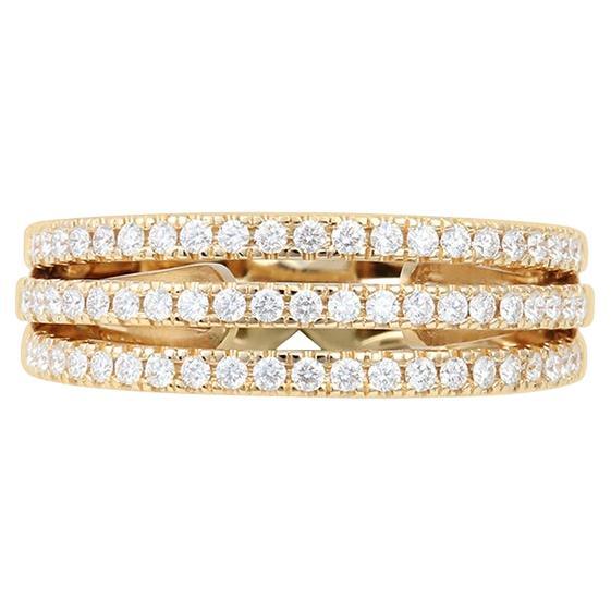 Bague en or jaune 18K sertie d'un diamant blanc de 1/2ct (sans défaut) en vente