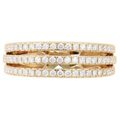 Bague en or jaune 18K sertie d'un diamant blanc de 1/2ct (sans défaut)