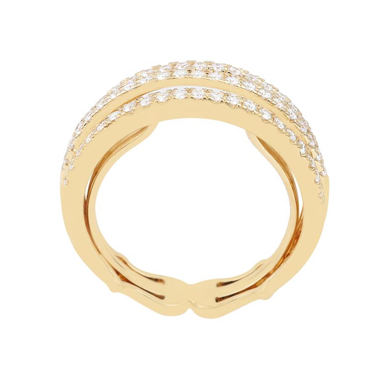 Moderne Bague en or jaune 18K sertie d'un diamant blanc de 1/2ct (sans défaut) en vente