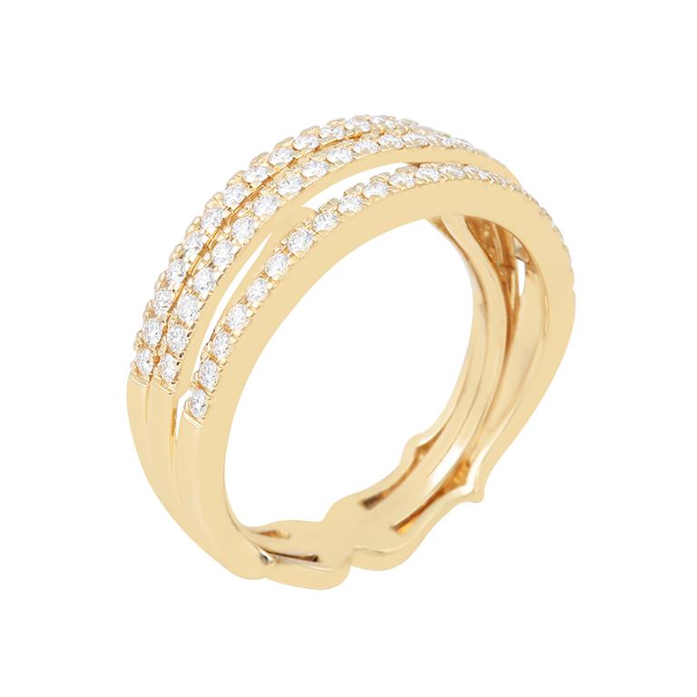 Taille brillant Bague en or jaune 18K sertie d'un diamant blanc de 1/2ct (sans défaut) en vente