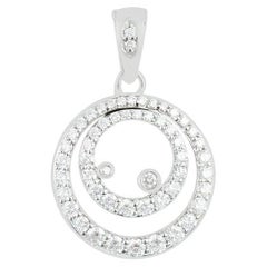 Pendentif en or blanc 18 carats serti d'un diamant blanc de 0,73 carats (D-Flawless)