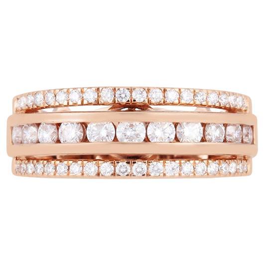 Bague en or rose 18 carats ornée d'un diamant blanc de 1ct (D-Flawless).
