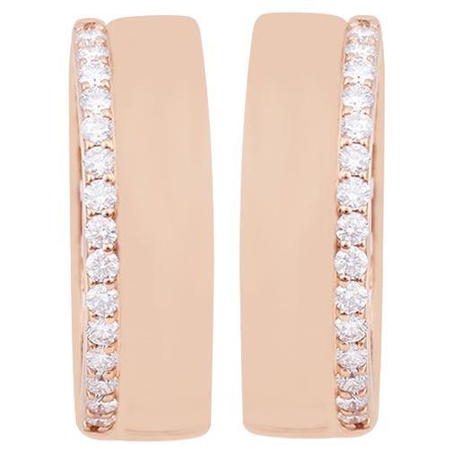 Boucles d'oreilles en or jaune 18 carats avec diamant blanc de 0,55 carats (sans défaut) en vente