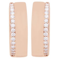 Boucles d'oreilles en or jaune 18 carats avec diamant blanc de 0,55 carats (sans défaut)