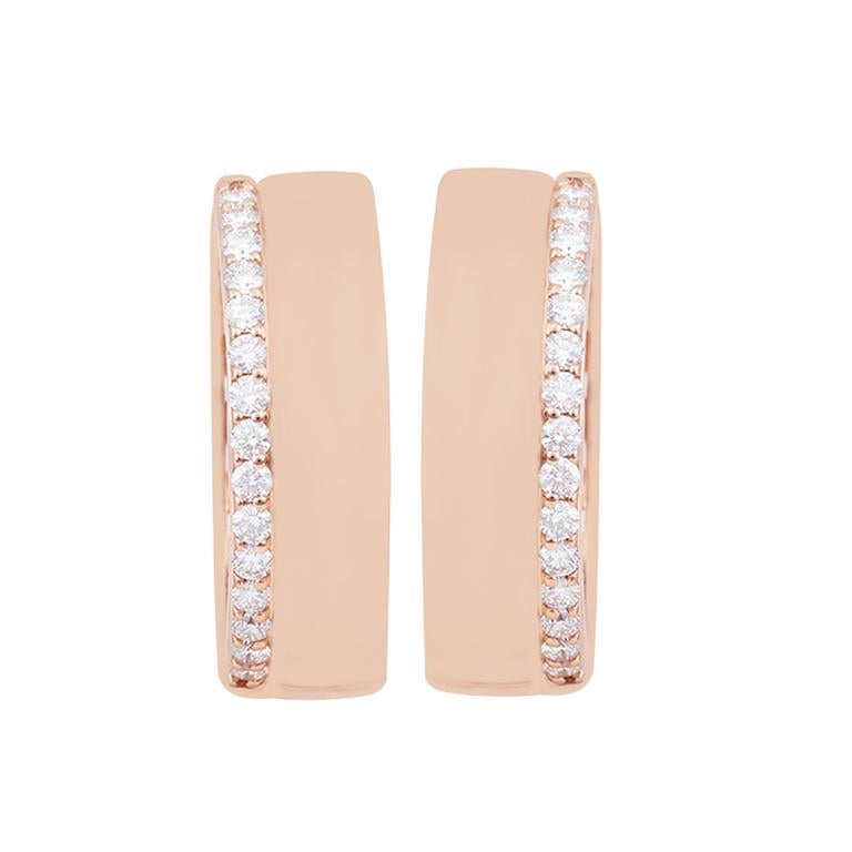 Moderne Boucles d'oreilles en or jaune 18 carats avec diamant blanc de 0,55 carats (sans défaut) en vente
