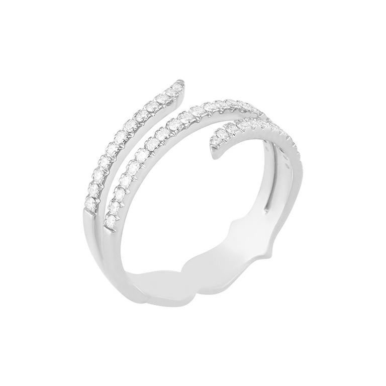 0,40ct Weißer Diamant 18K in  Weißgold-Ring (Brillantschliff) im Angebot