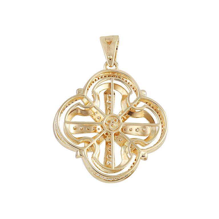 Moderne Pendentif en or jaune contenant un diamant blanc de 1,07 carat (sans défaut) en vente