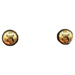 18K Yellow Gold Ball Stud Earrings 4.9mm Hollow Pre-Owned