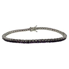 Amethyst Tennis Bracelet Sterling Silver 3mm 7.5in New
