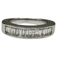 1ctw Channel Set Baguette Diamond Ring 14K White Gold Size 7