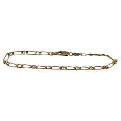 14K Yellow Gold Figaro Mariner Link Bracelet 8.25in 5.4g