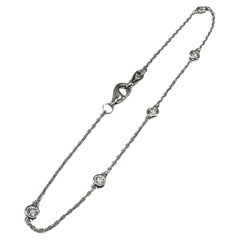 Diamant-Station Armband in 14kt Weißgold - 0.22ctw, 7in, Neu
