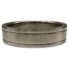 Designer Tiffany Together Platinum Double Milgrain Ring Size 10.25