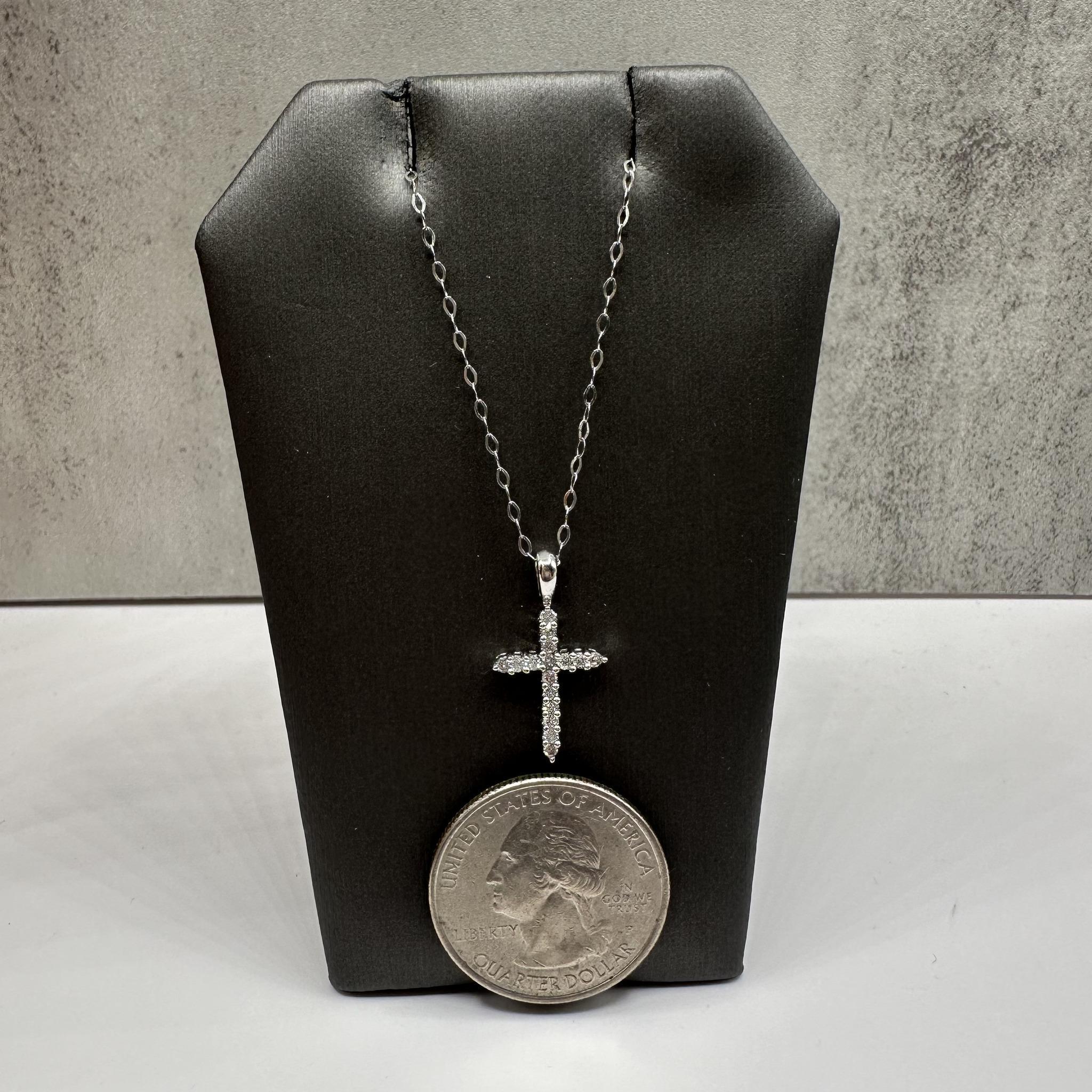 Collier croix de diamants en platine - 0.25ctw GH I1, 18