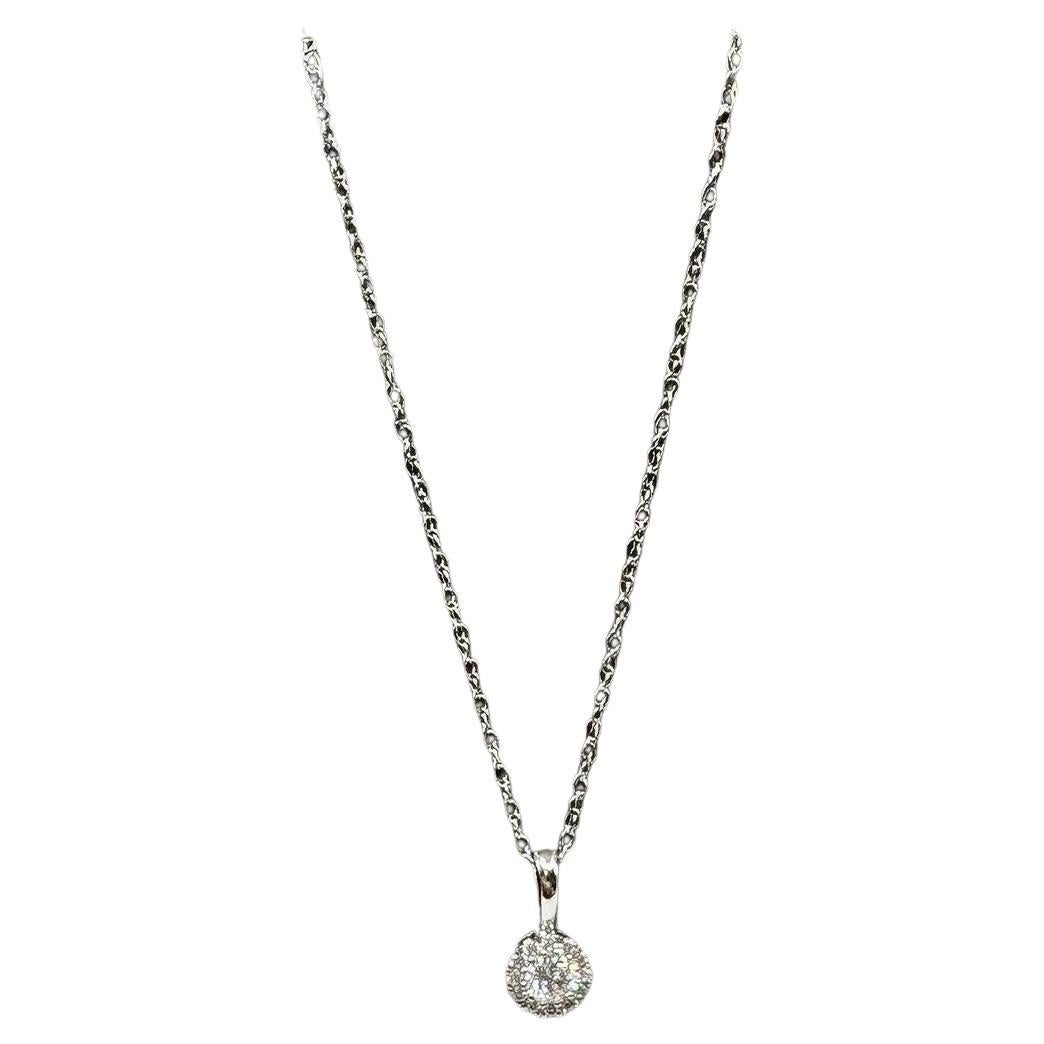 Collana con diamanti a raggiera in oro bianco 14 carati - 0,11ctw GH I1, 18", Nuova Condizione in vendita