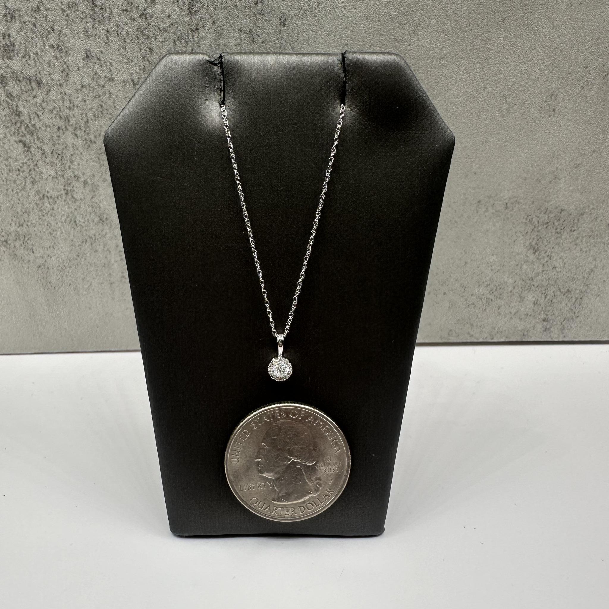 Collana con diamanti a raggiera in oro bianco 14 carati - 0,11ctw GH I1, 18