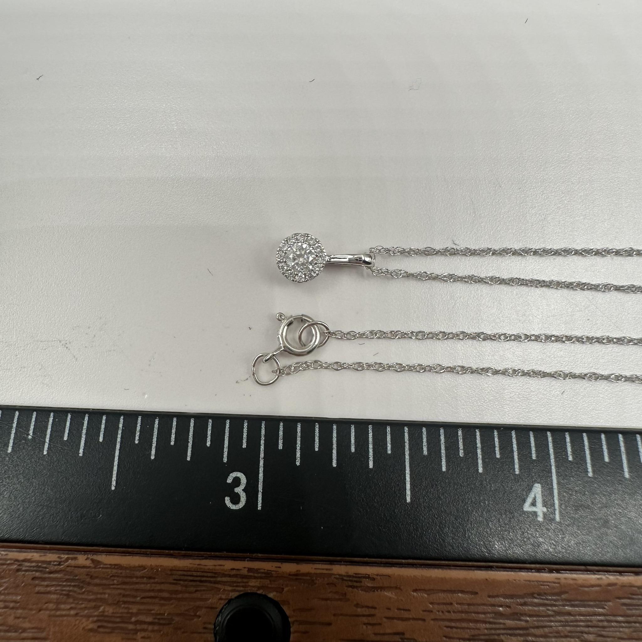 Donna Collana con diamanti a raggiera in oro bianco 14 carati - 0,11ctw GH I1, 18