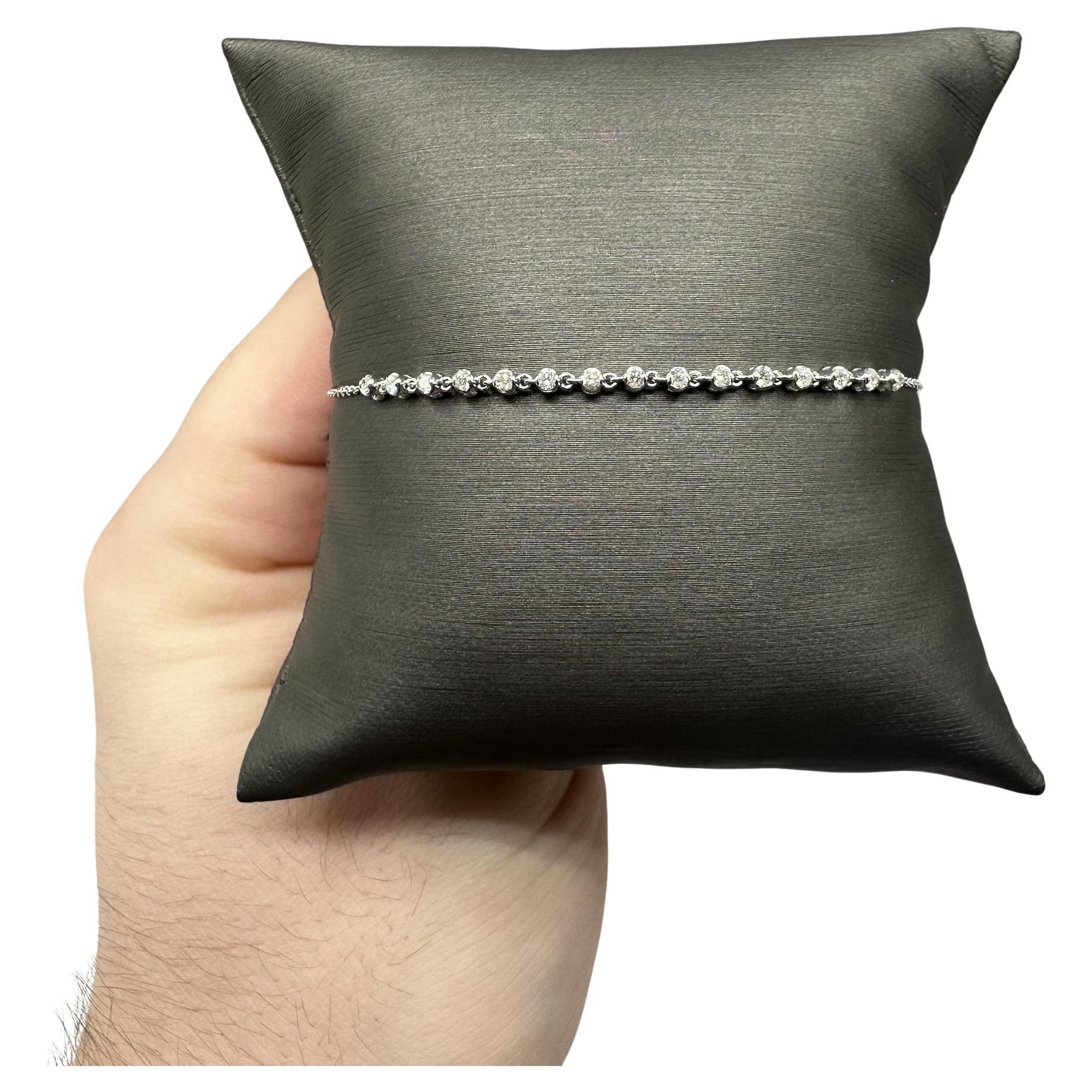 Bracelet à maillons en or blanc 14kt - 0.25ctw GH I, 7.5", Nouvel état