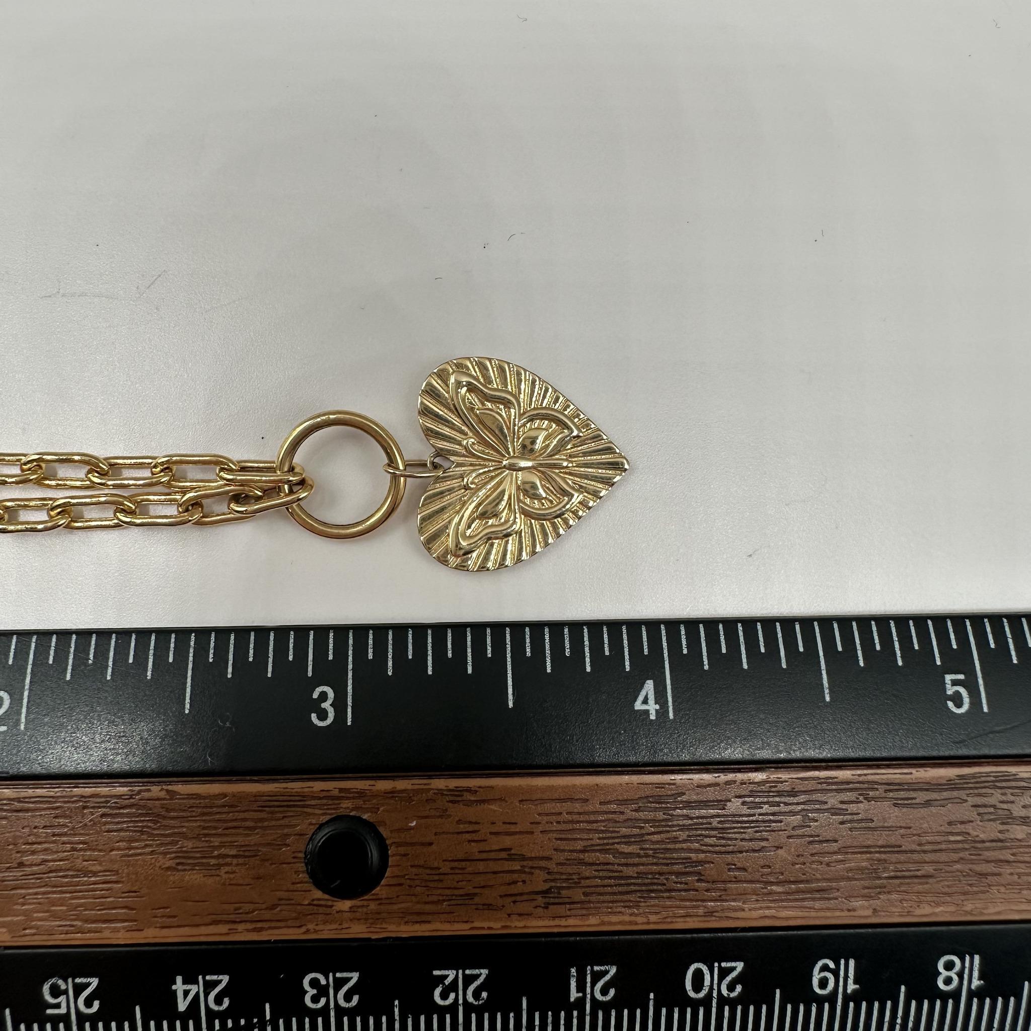 Donna Collana con cuore a farfalla in oro giallo 10kt - 18