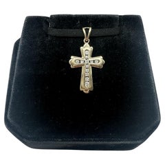 Croix en or jaune 14kt - 0.10ctw GH I1 Diamants, Pré-aimé