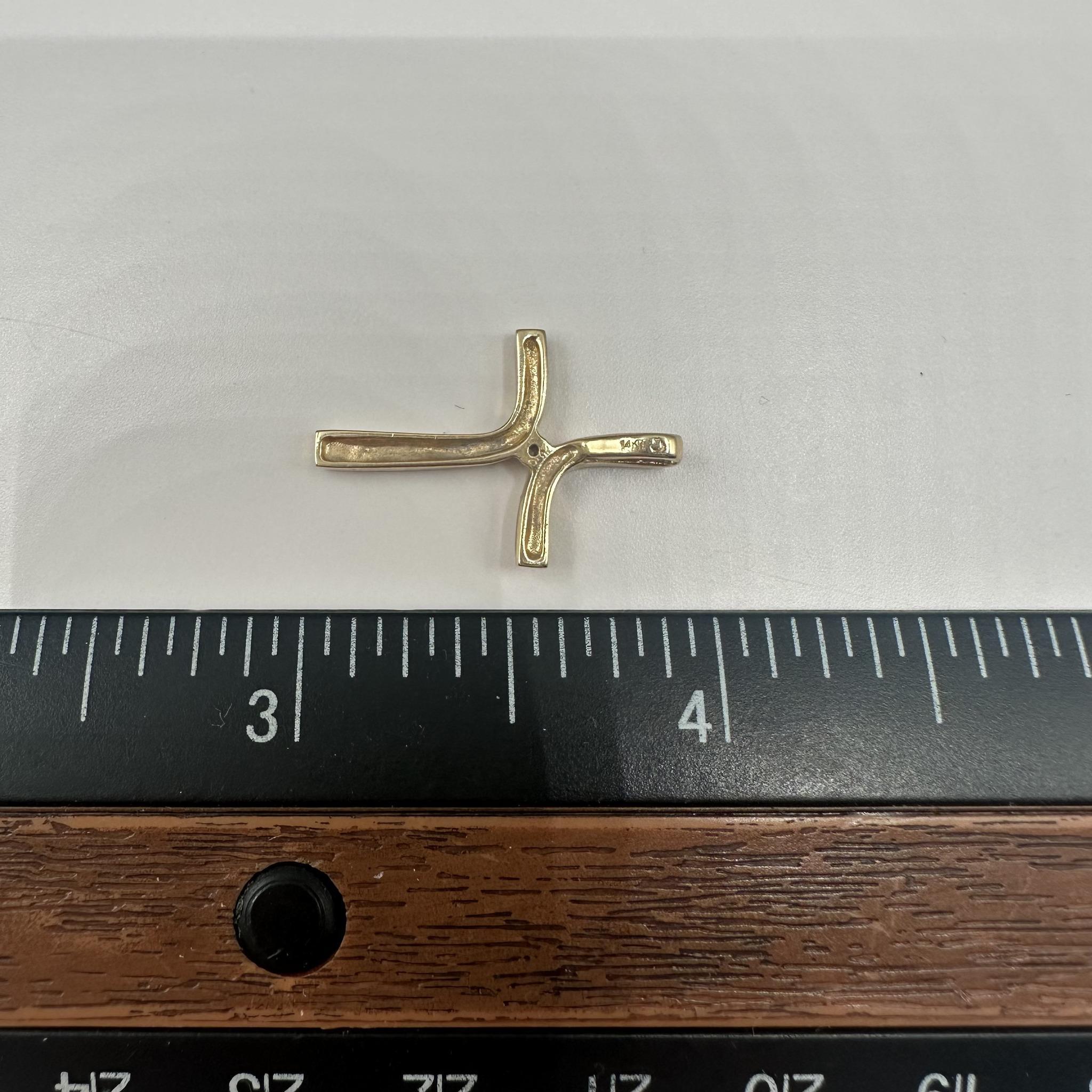 Croix de diamant en or jaune 14kt - 0.02ctw GH I1, Pré-aimé Pour femmes en vente