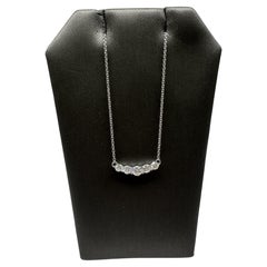 Abgestufte Diamant-Barren-Halskette aus 14kt Weißgold - 0,50ctw GH SI2-I1, 18"