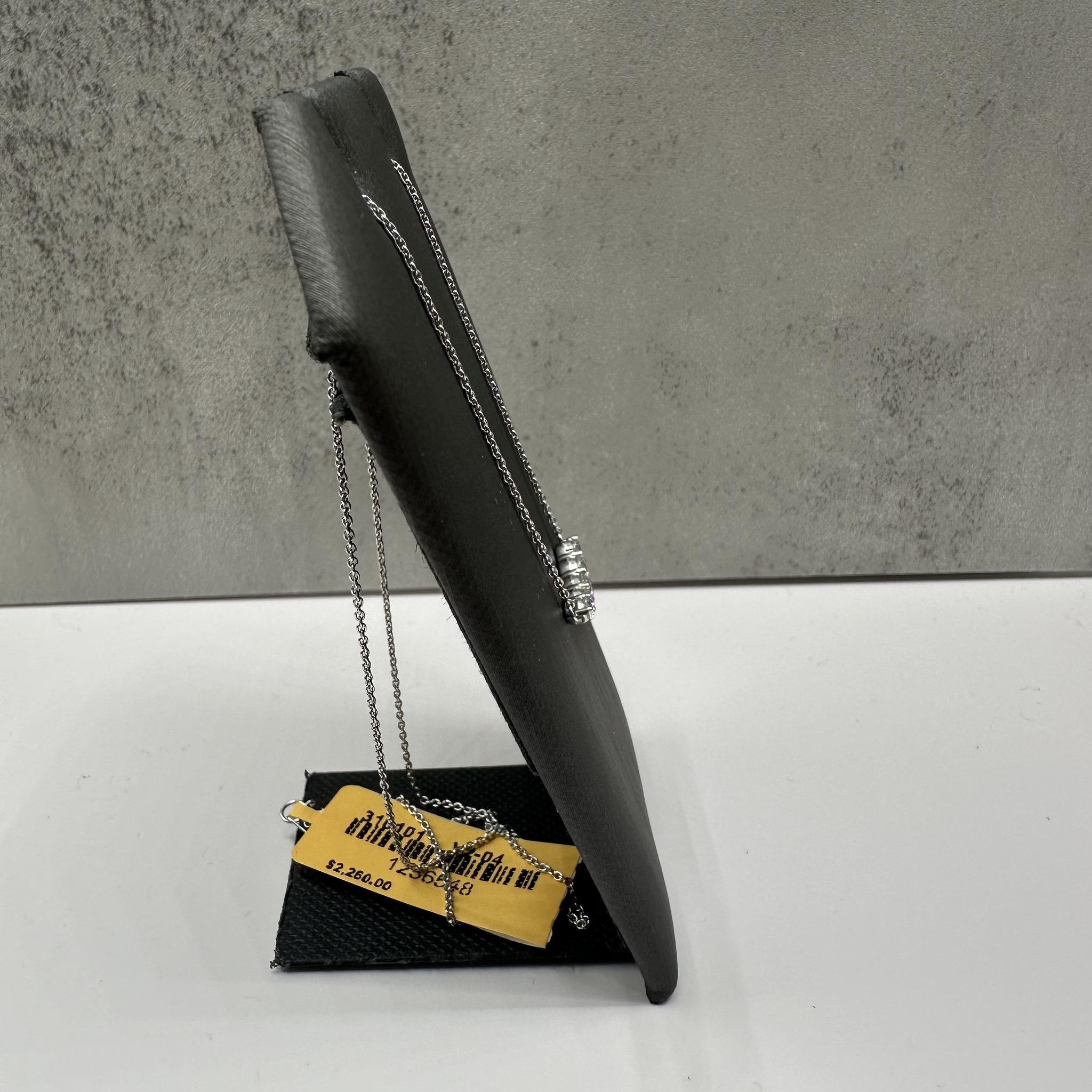 Taglio rotondo Collana a barre con diamanti graduati in oro bianco 14 carati - 0,50ctw GH SI2-I1, 18