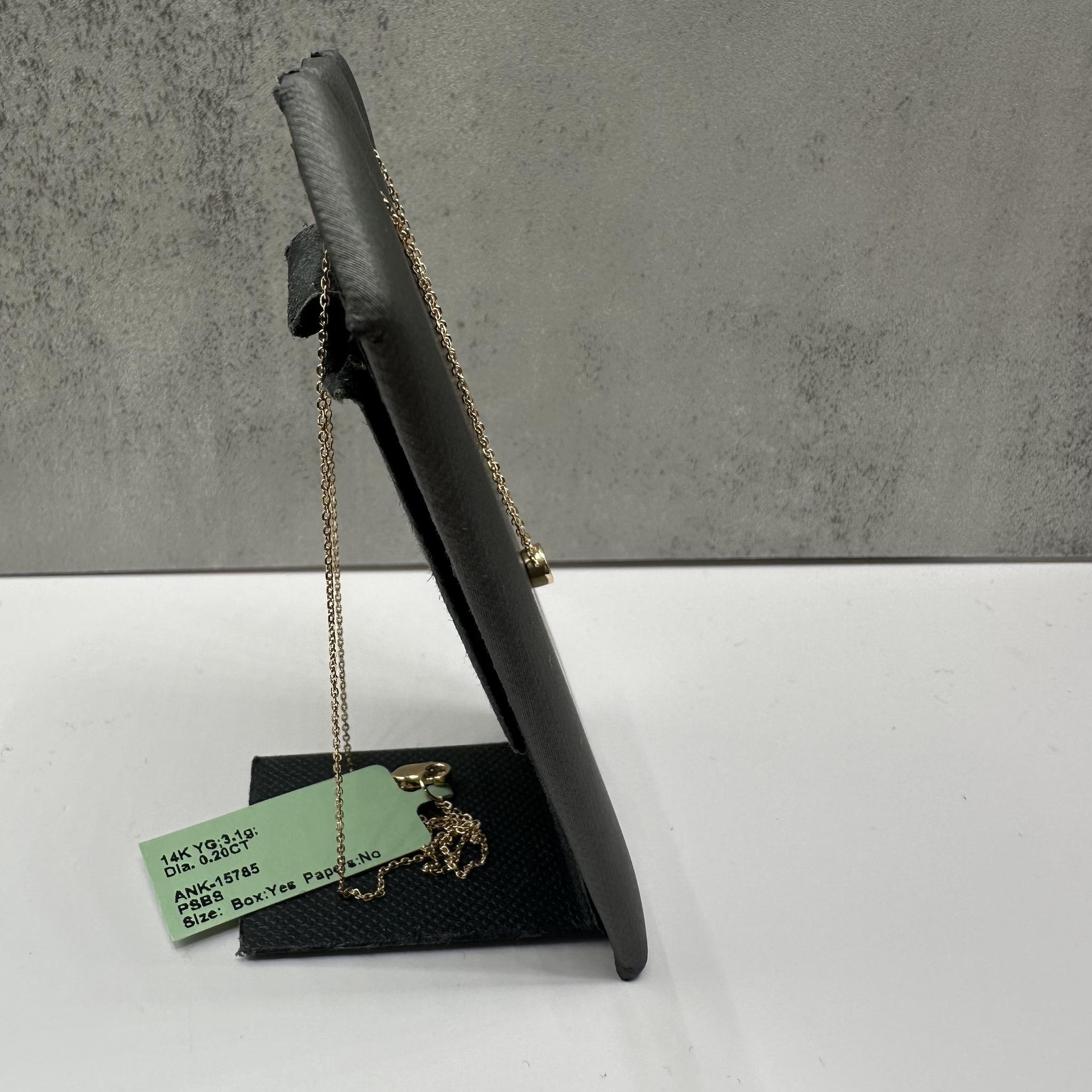 Taglio rotondo Collana con diamanti incastonati in oro giallo 14kt - 0,20ctw HI I1, 16