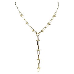 14kt Gelbgold Hardware Link Lariat Halskette - einstellbar 16-18", 3.9g, Neu