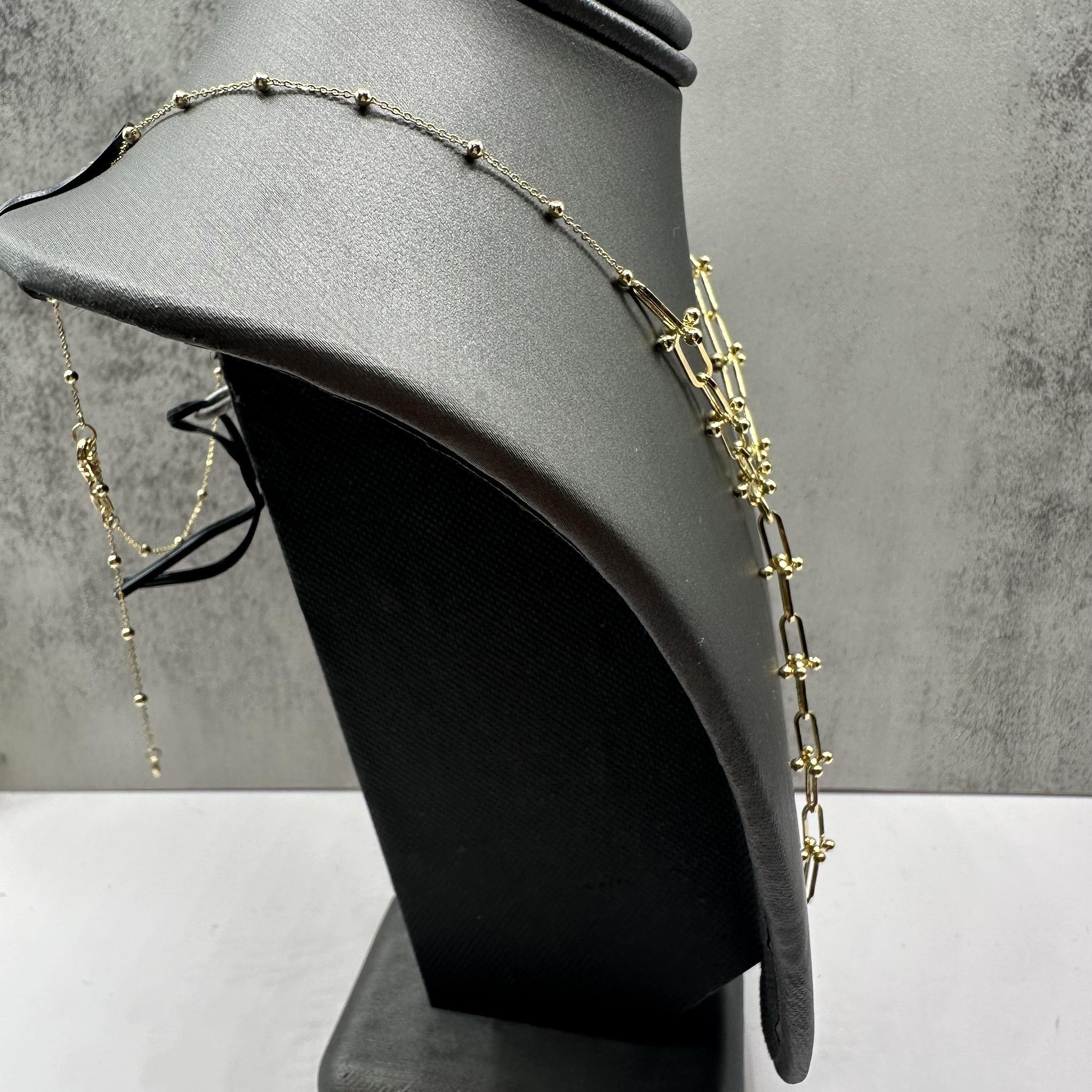 Collana A Link in oro giallo 14kt - Regolabile da 16-18