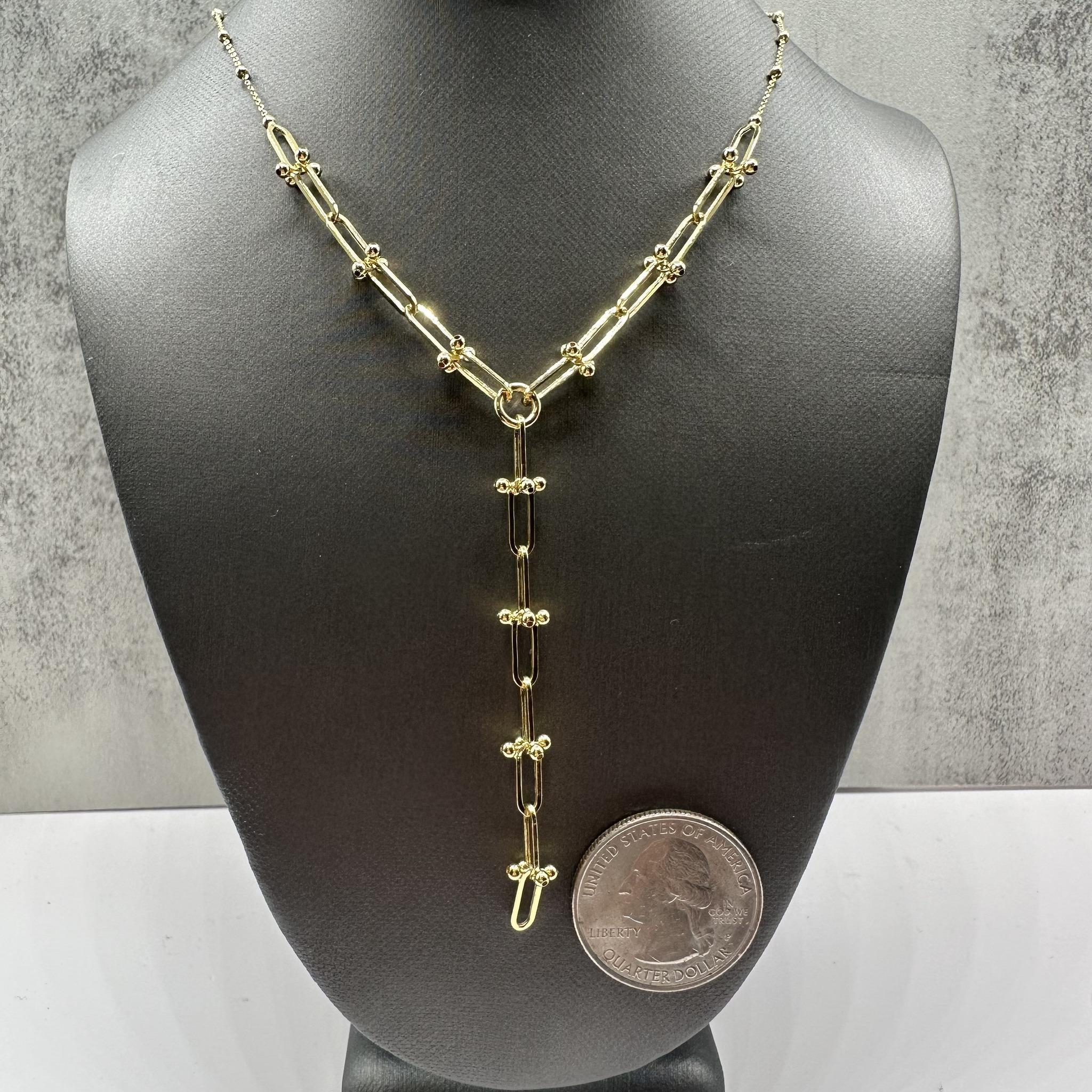 Donna Collana A Link in oro giallo 14kt - Regolabile da 16-18