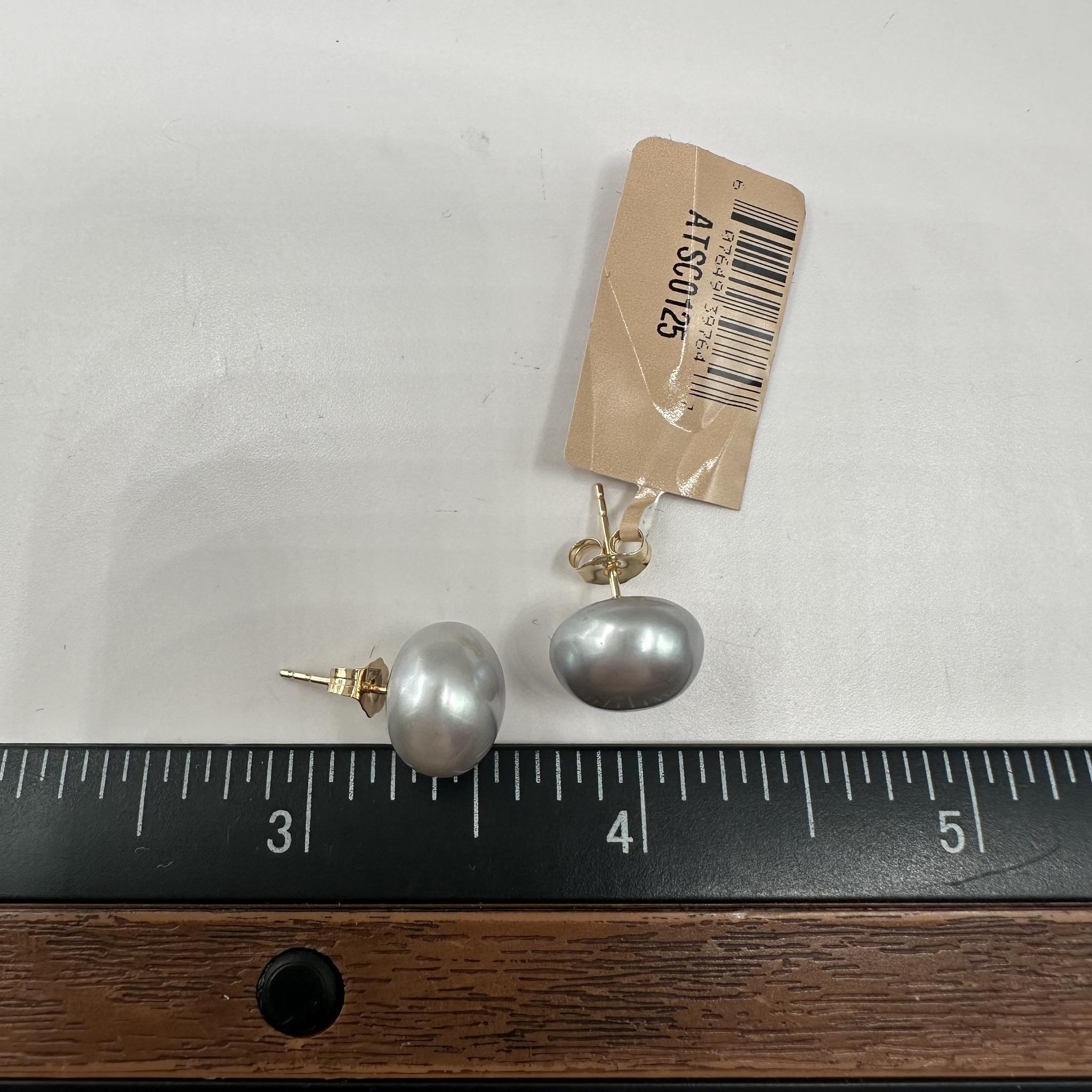 Orecchini con perle Effy in oro giallo 14 carati - Perle d'acqua dolce da 11,5 mm In condizioni Nuovo in vendita a West Hempstead, NY
