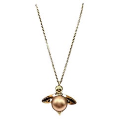 Bug Charm Anhänger in 14kt Gelbgold mit Rose Gold Akzent - 16-18", Neu