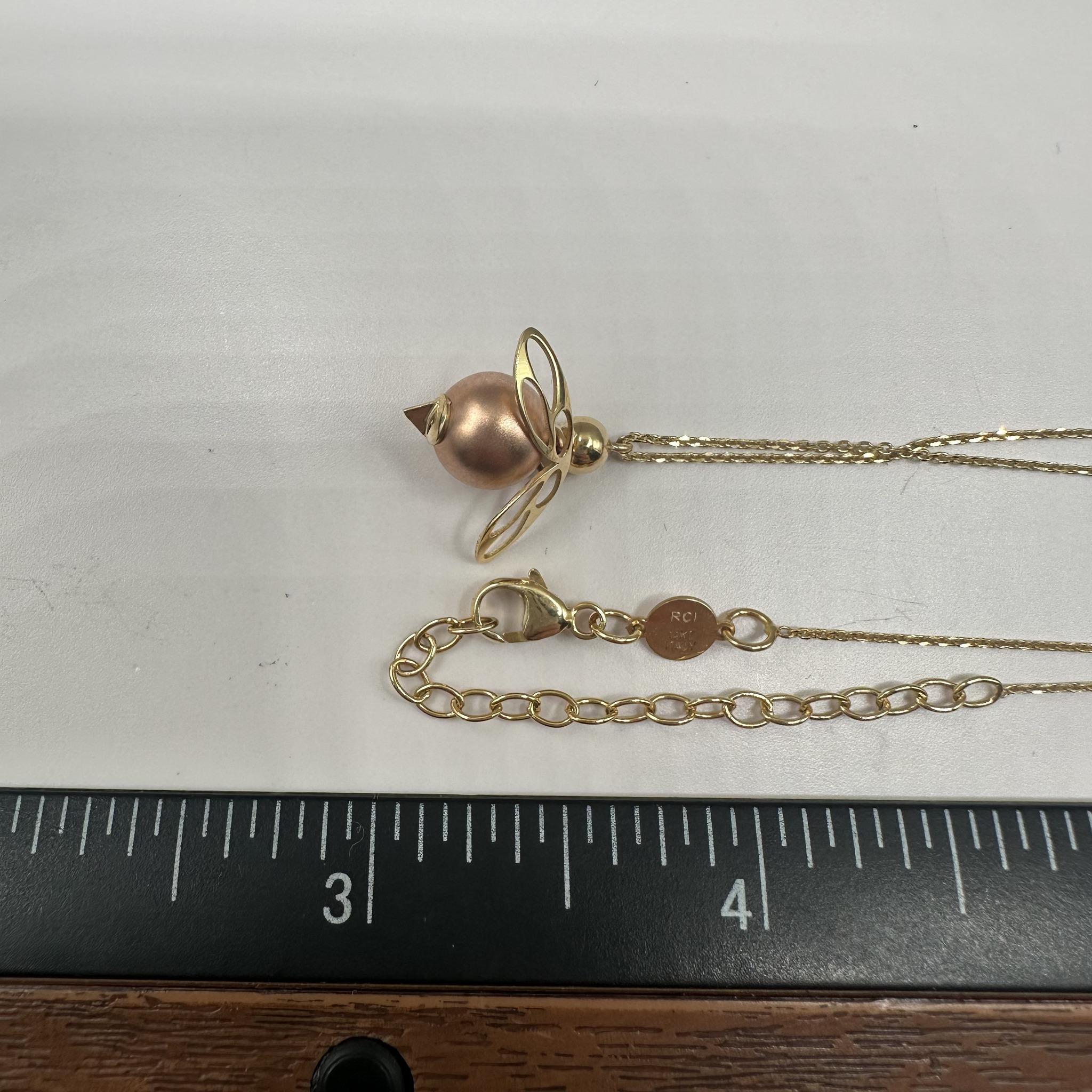 Pendentif breloque insecte en or jaune 14kt avec accent en or rose - 16-18