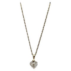 Collana con cuore di diamanti in oro giallo 14kt - 0,18ctw GH SI2-I1, 18", Nuovo