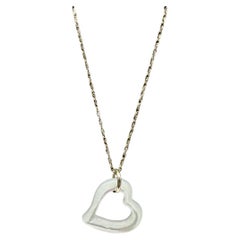 Collana Cuore di Madreperla in oro giallo 10kt - 18", chiusura ad anello a molla