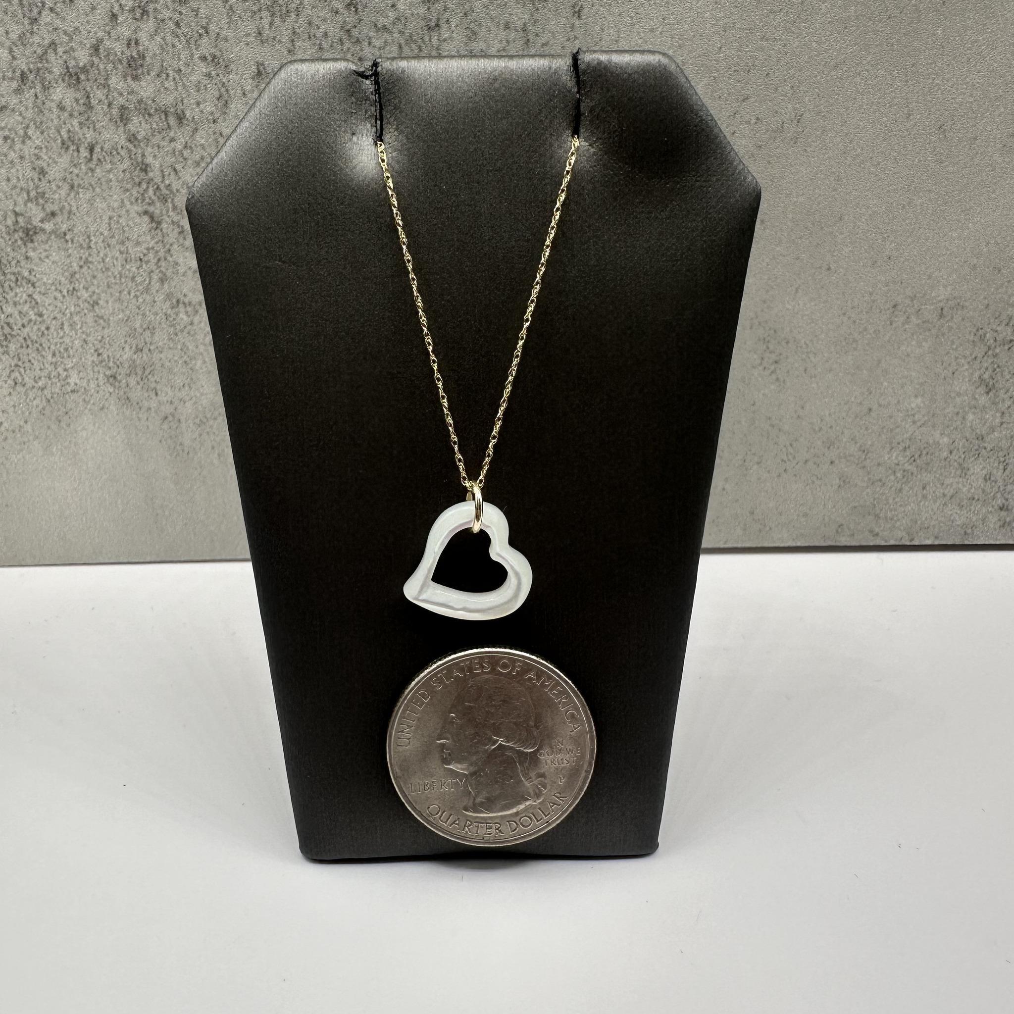 Collana Cuore di Madreperla in oro giallo 10kt - 18