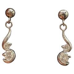 Platinum Diamond Dangle Earrings 0.24ctw GH SI New