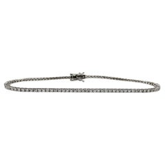 14K White Gold Natural Diamond Tennis Bracelet 1.38ct FG SI 7”