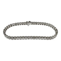 14K Weißgold Smaragdschliff Diamant-Tennisarmband 6,10ct FG VS