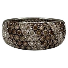 1.10ctw Natural Chocolate Diamond Ring 14K White Gold Size 7