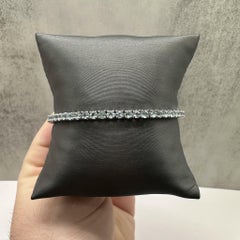 Bracelet tennis en aigue-marine, argent sterling, 3 mm, 19 cm, neuf