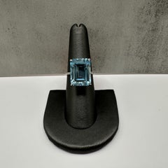Effy Sky Blue Topaz White Sapphire Cocktail Ring Sterling Silver 14.84ct Size 7