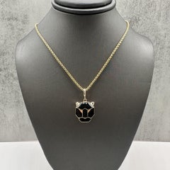 Effy Mens Black Onyx Panther Pendant Necklace 14kt Yellow Gold 22in New